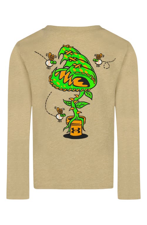 Under Armour Kids' Ua Baseball Fly Trap Long Sleeve Graphic T-shirt In Brown