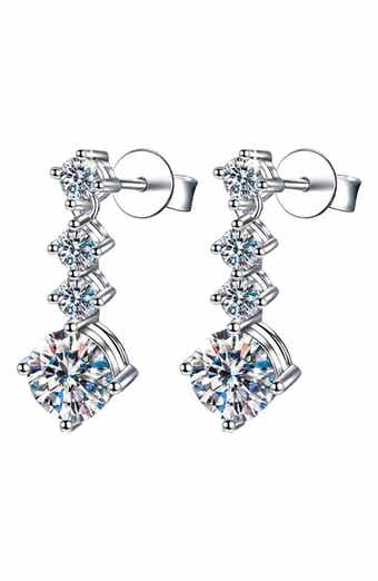 House of Frosted Moissanite Drop Earrings