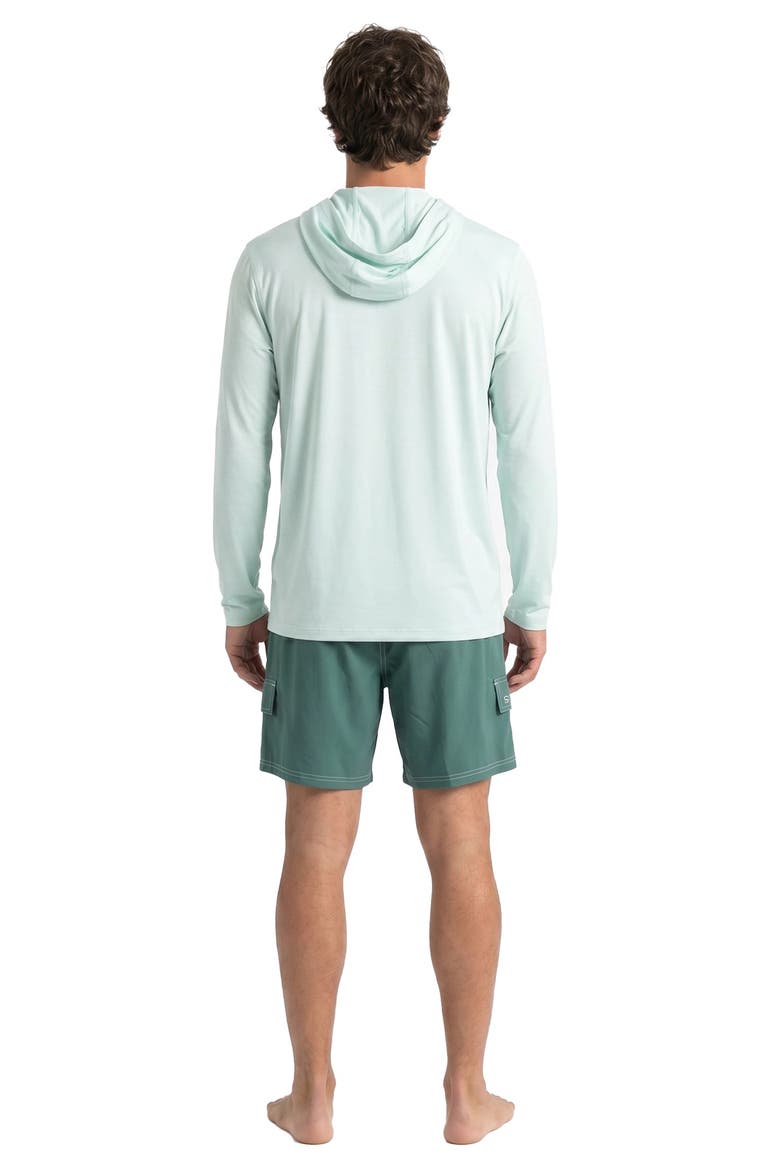 Core Heather Hooded Rashguard, Alternate, color, BLUE GLASS