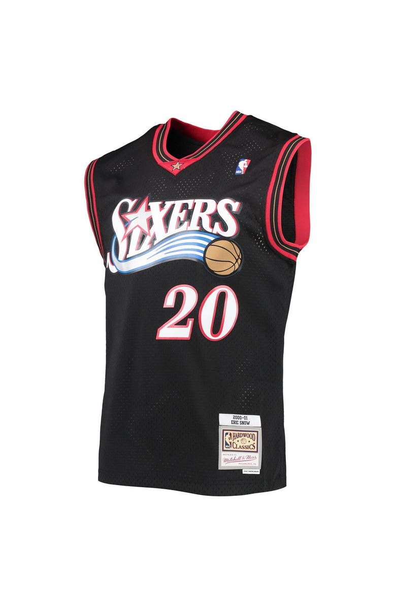 Mitchell & Ness Men's Mitchell & Ness Eric Snow Black Philadelphia 76ers 2000/01 Hardwood Classics Swingman Jersey, Alternate, color, Black