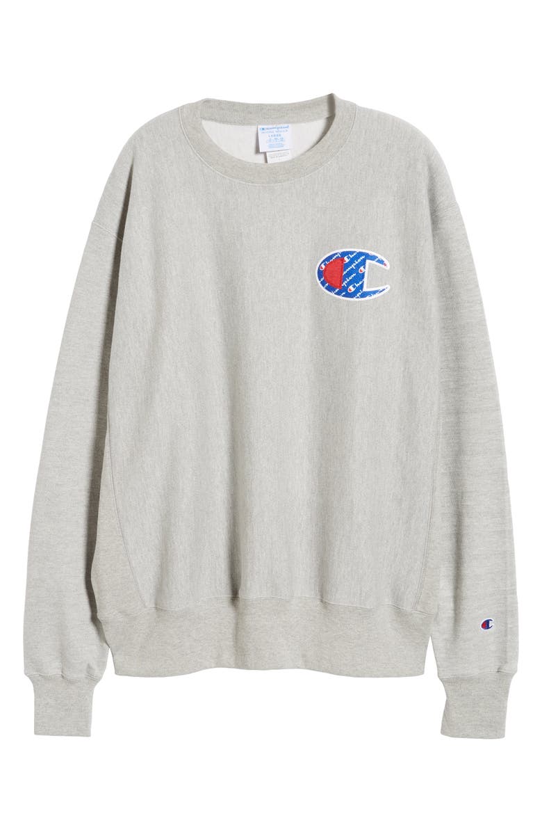 Champion Sublimated Logo Crewneck Sweatshirt, Alternate, color, 