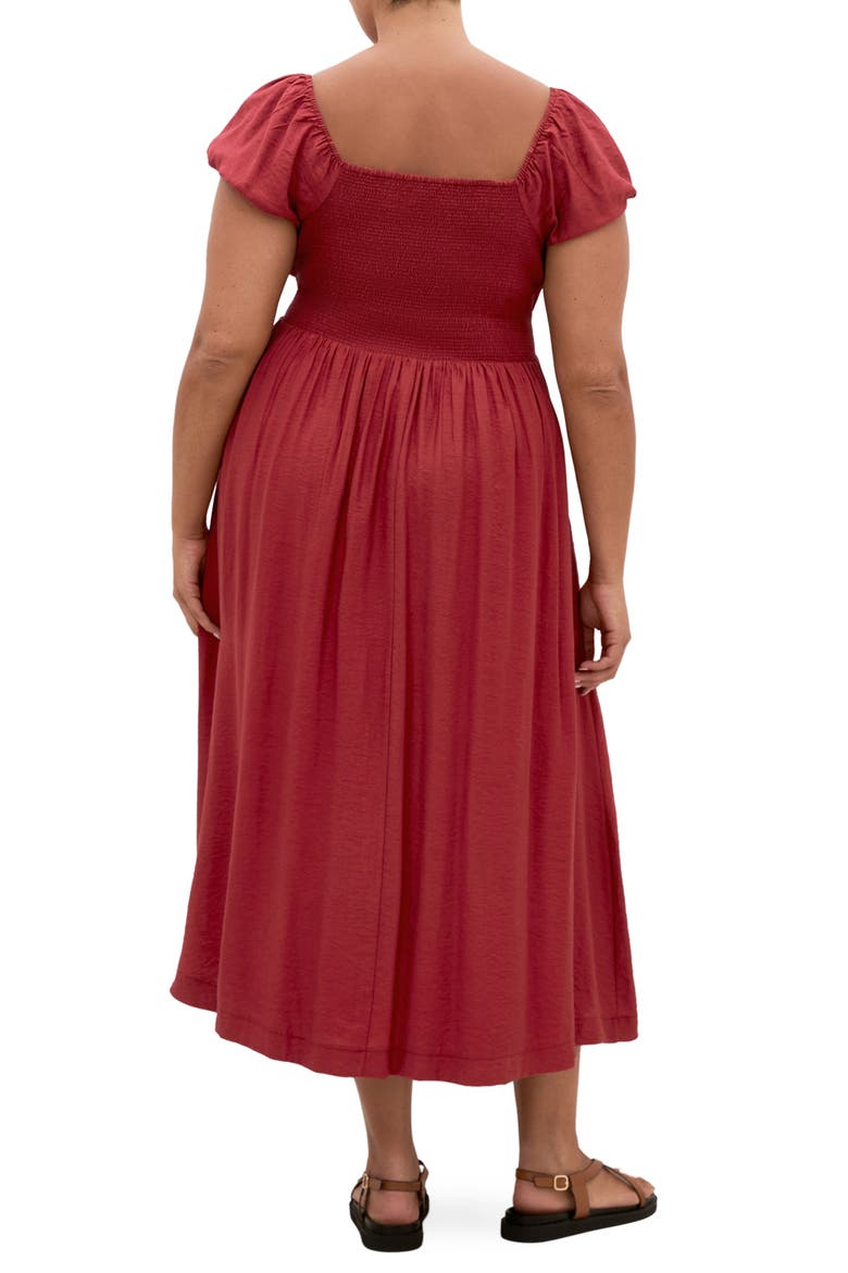 Abbigail Puff Sleeve Slit Maxi Dress, Alternate, color, SIENNA