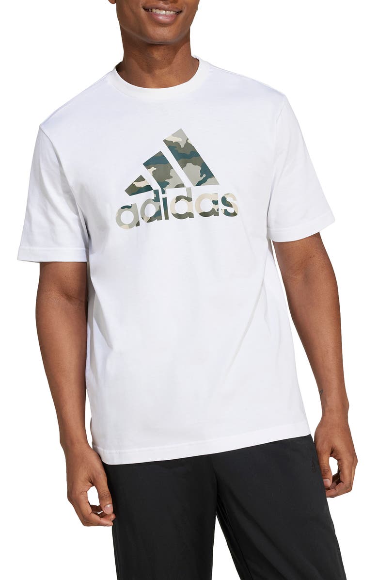 adidas Badge of Sport Camo Graphic Print T-Shirt, Main, color, 