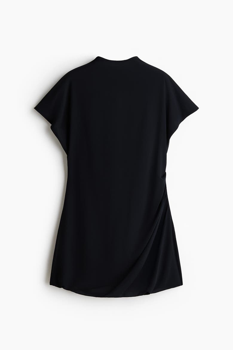 Draped Turtleneck Dress, Alternate, color, Black