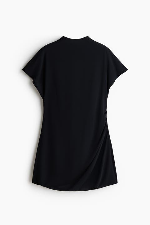 Draped Turtleneck Dress