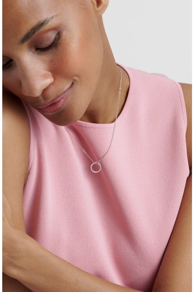 Heri Crystal Hoop Pendant Necklace, Alternate, color, SILVER TONE CLEAR CRYSTAL