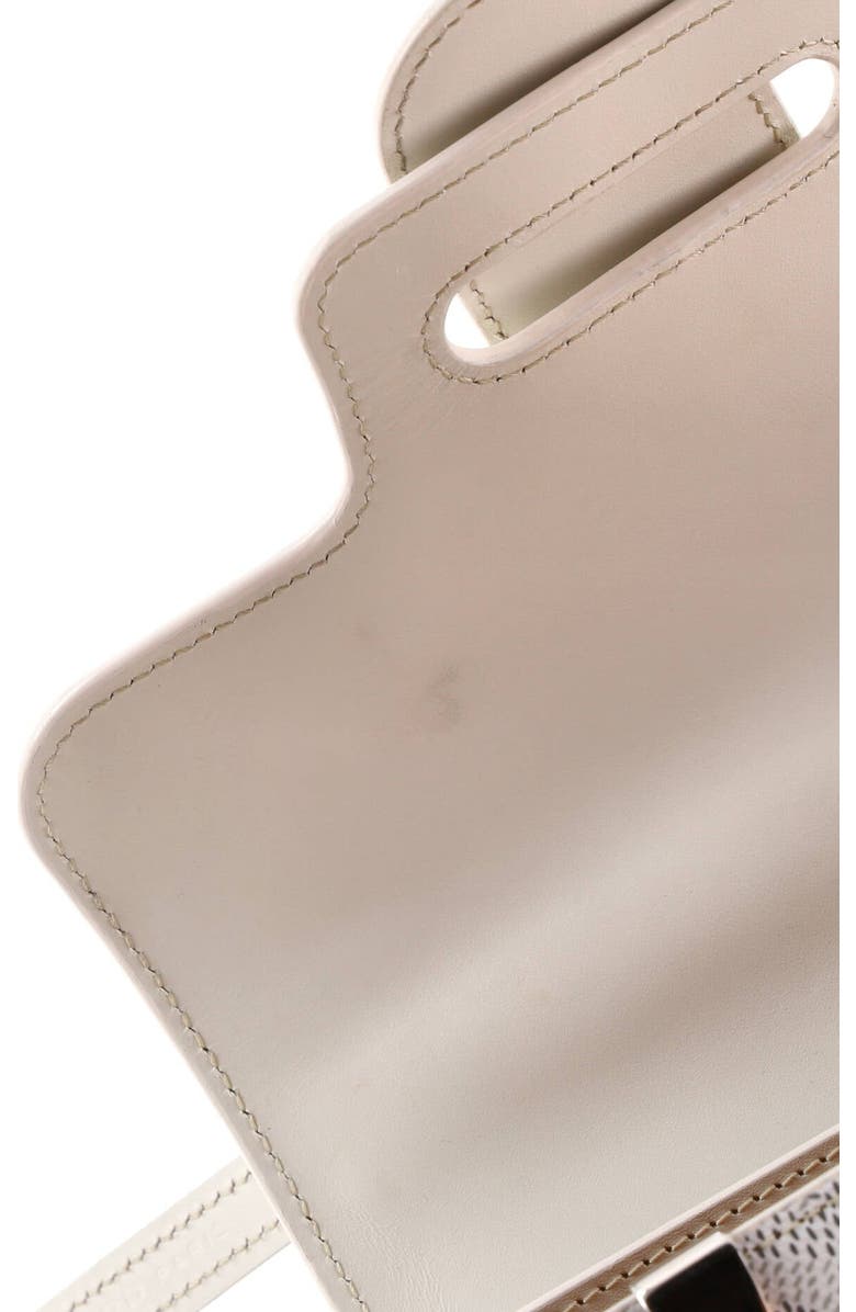 Pre-Owned Goyard Structured Saigon Top Handle Bag Coated Canvas with Leather Mini, Alternate, color, White