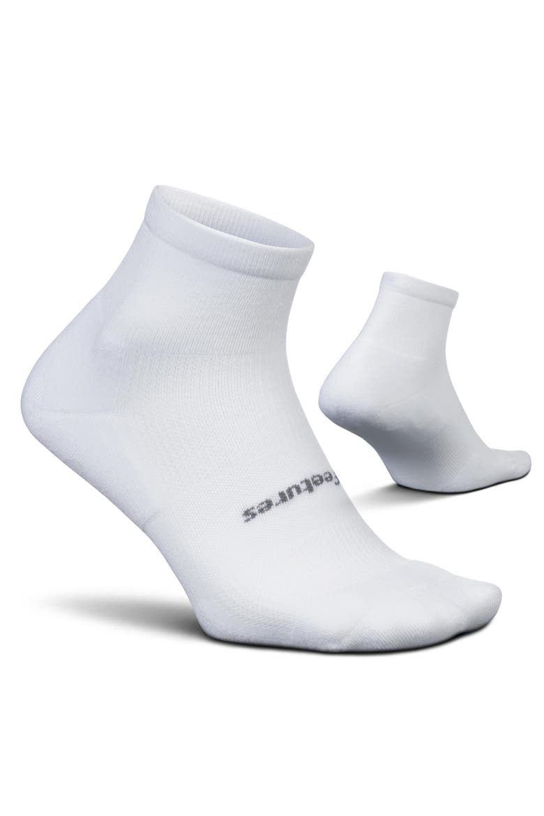 High Performance Max Cushion Quarter Sock  MoistureWicking Athletic Socks, Main, color, White
