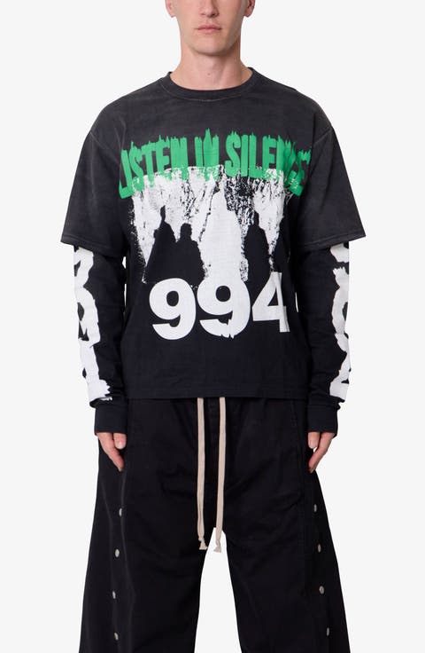 Listen In Silence Layered Graphic T-Shirt