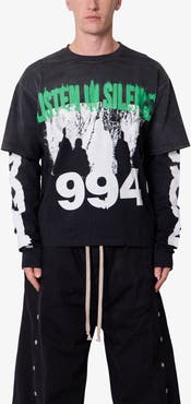 mnml Listen In Silence Layered Graphic T-Shirt