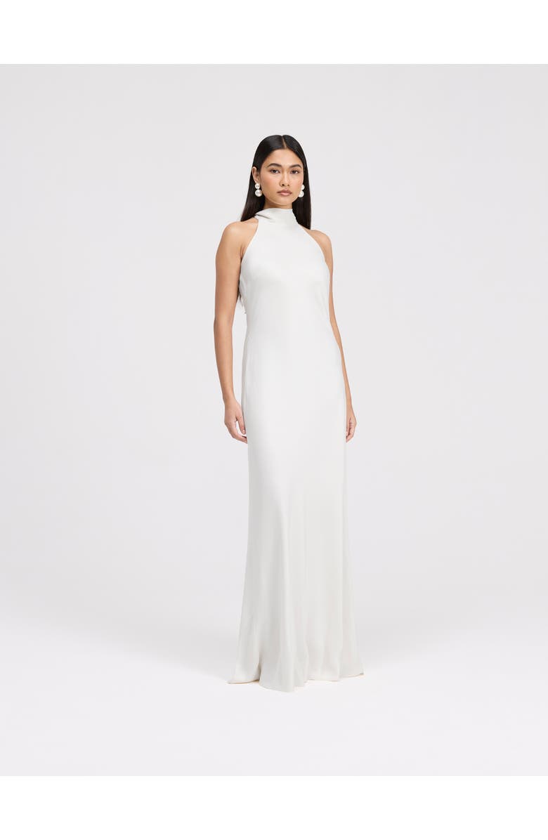 Ghost London Angelica High Neck Satin Maxi Dress, Alternate, color, Ivory