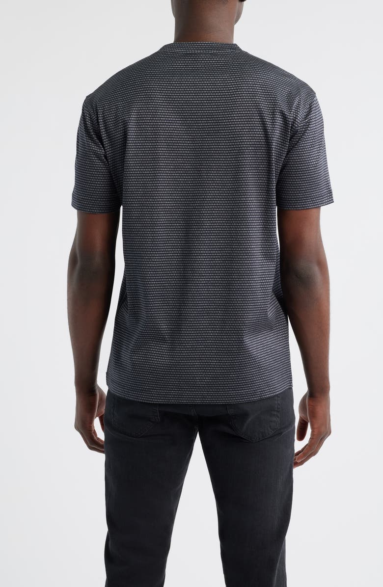Emporio Armani Grid Print Lyocell & Cotton T-Shirt, Alternate, color, Charcoal