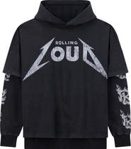 Rolling Loud Metal Layered Cotton Blend Graphic Hoodie