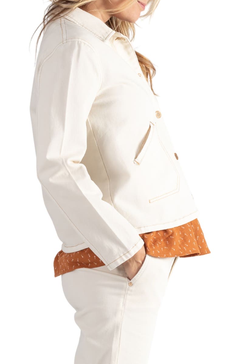 Cache Coeur Romy Floral Embroidered Maternity/Nursing Denim Jacket, Alternate, color,