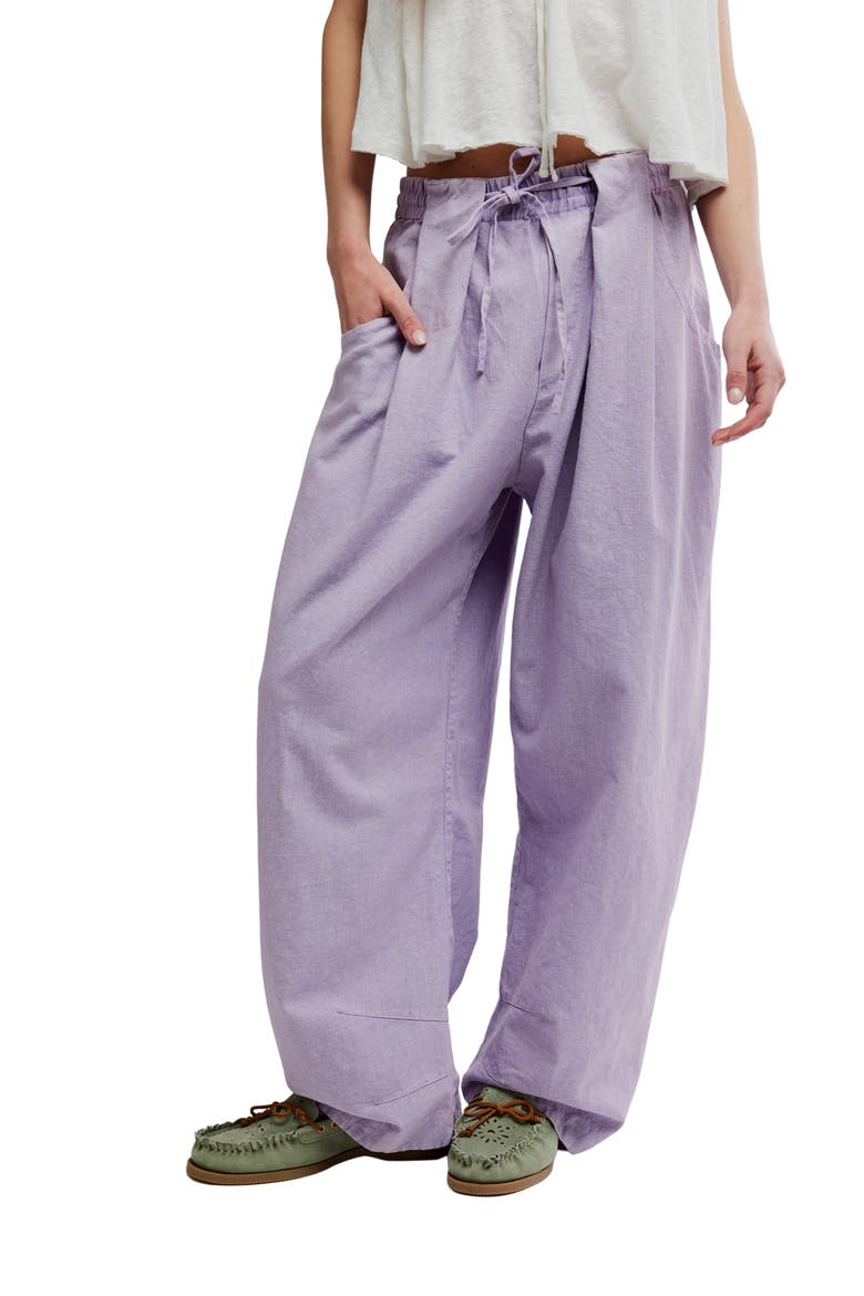 Chambers Drawstring Linen & Cotton Pants, Main, color, ORCHID HUSH