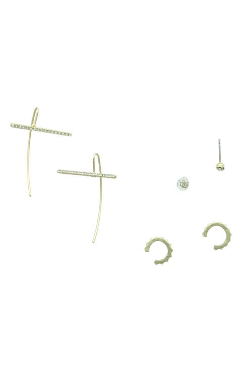 Mixed Drop, Stud & Ear Cuff Earring Set