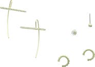 OLIVIA WELLES Mixed Drop, Stud & Ear Cuff Earring Set