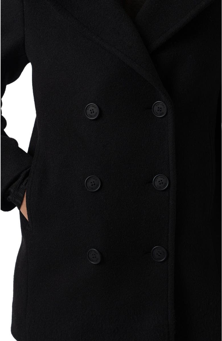 Saint + Sofia Quinn Pea Coat, Alternate, color, Black