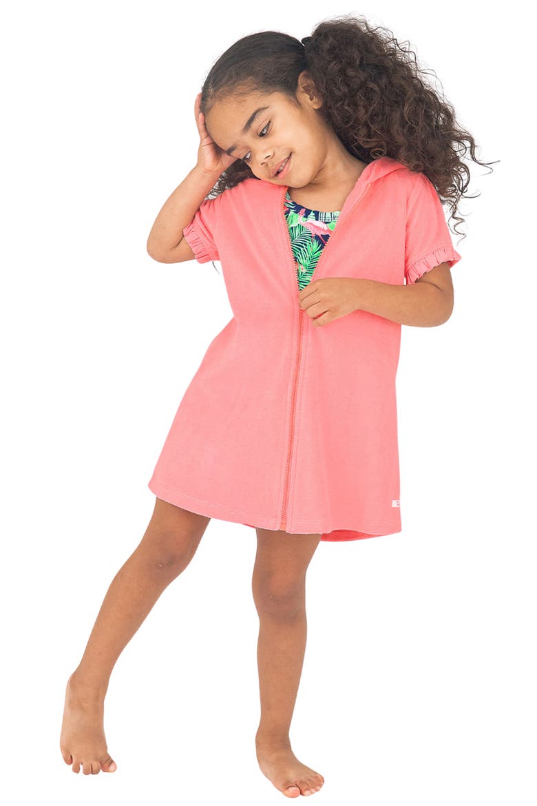 Terry Cloth Swim Cover-Up, Alternate, color, BUBBLEGUM PINK