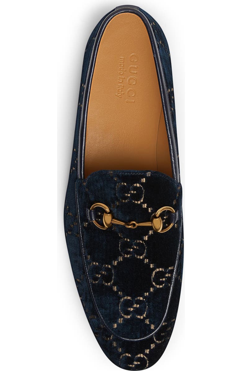 Gucci Jordaan Horsebit GG Velvet Loafer, Alternate, color,