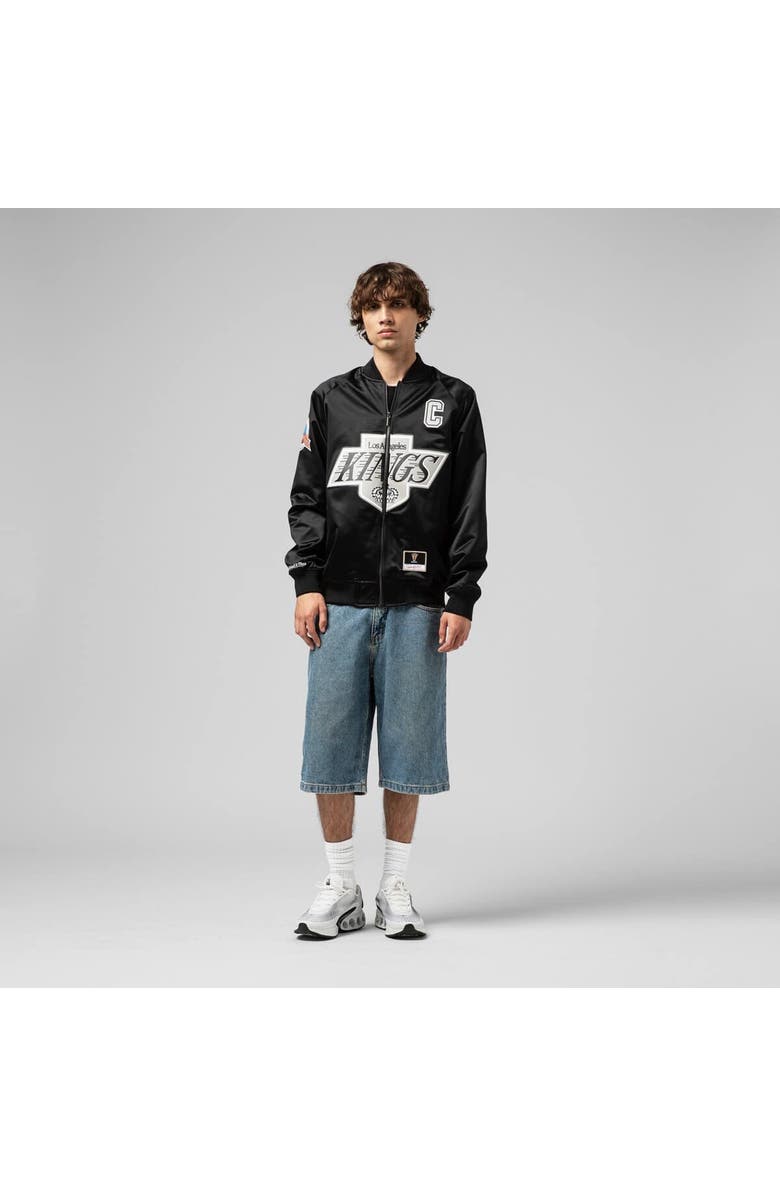 Mitchell & Ness Unisex Mitchell & Ness Wayne Gretzky Black Los Angeles Kings Maxxed Out Full-Zip Satin Jacket, Alternate, color, Black