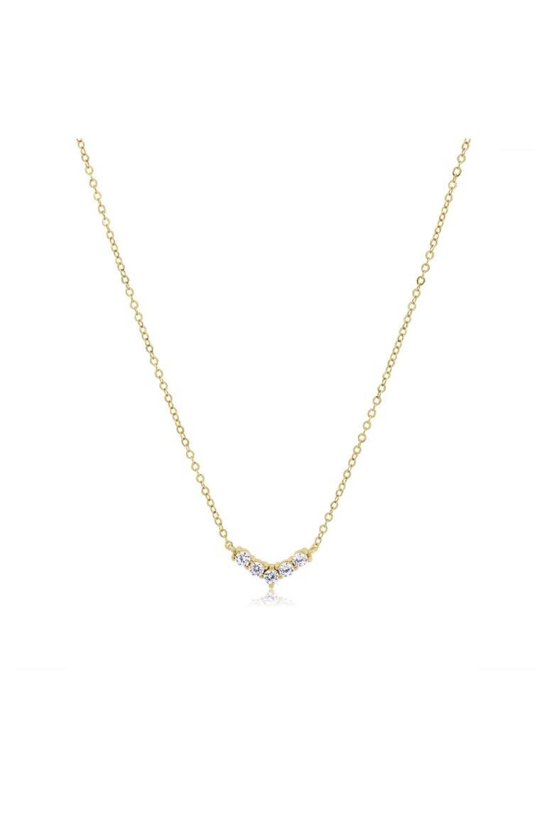 CZ Dip Necklace, Main, color, Gold Plated Sterling Silver