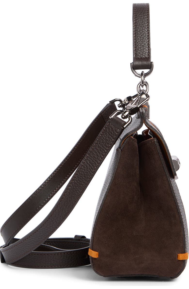 Longchamp Madeleine Leather Crossbody Bag, Alternate, color, Ebony