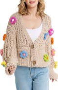 SAACHI Chunky Floral Crochet Cardigan