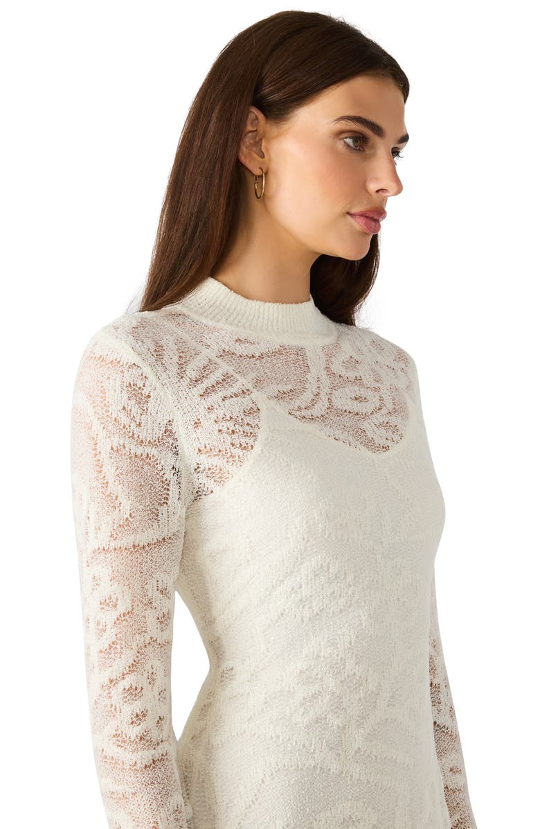 Steve Madden Illie Long Sleeve Sweater Dress, Alternate, color, Antique White