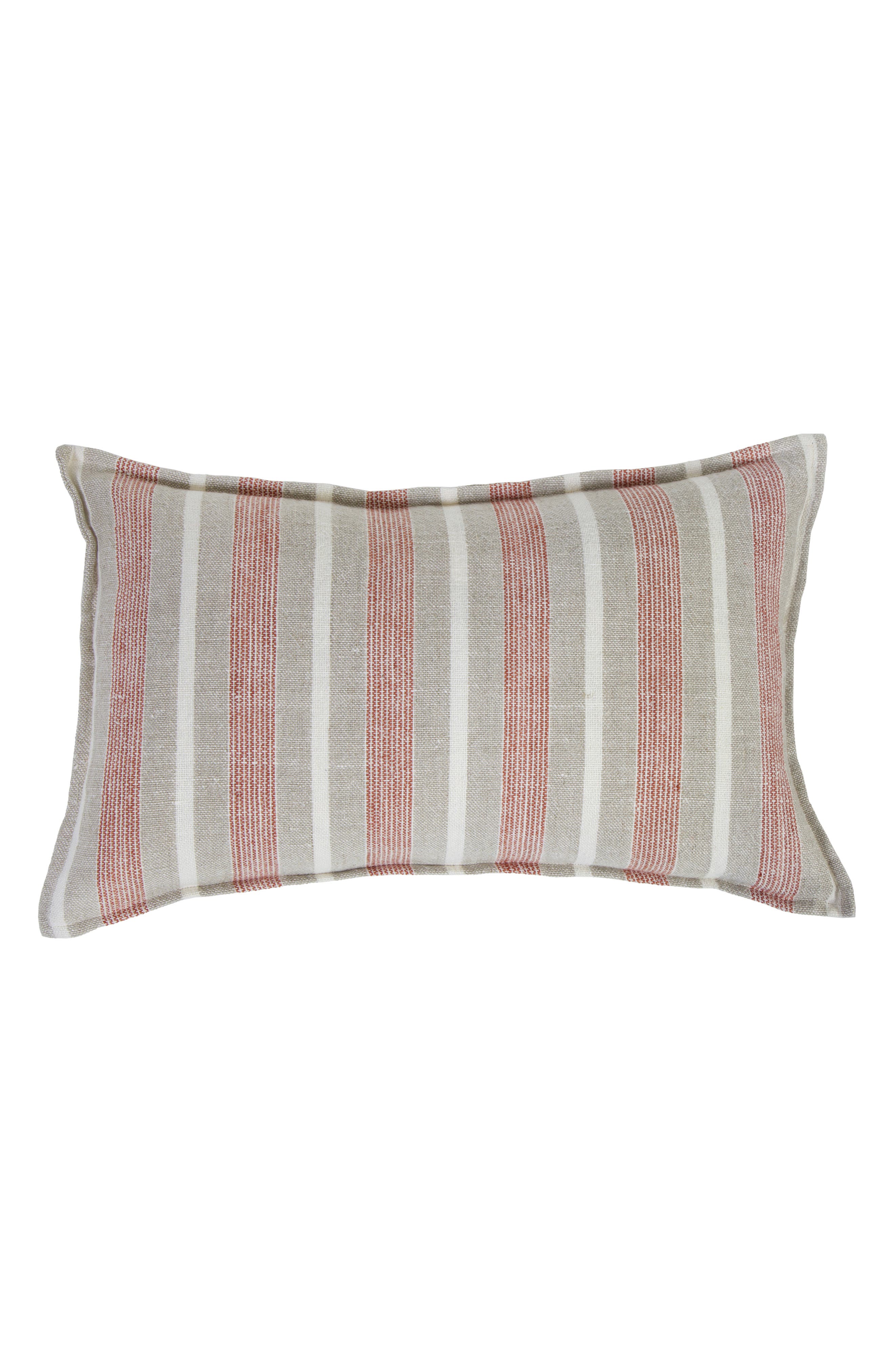 Pom Pom at Home Montecito Stripe Linen Accent Pillow in Terra Cotta/natural 