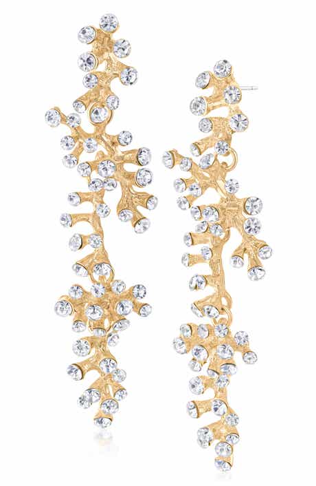 Riviere Crystal Cluster Drop Earrings