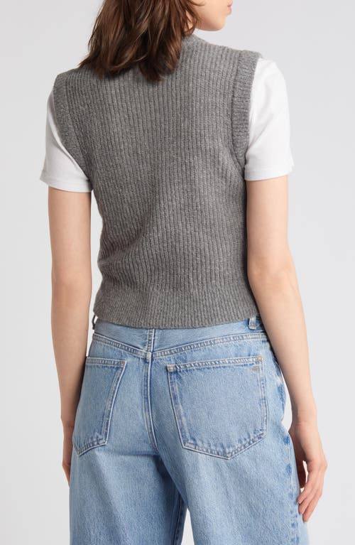 Shop Madewell Romy Shrunken Sweater Vest In Heather Pewter