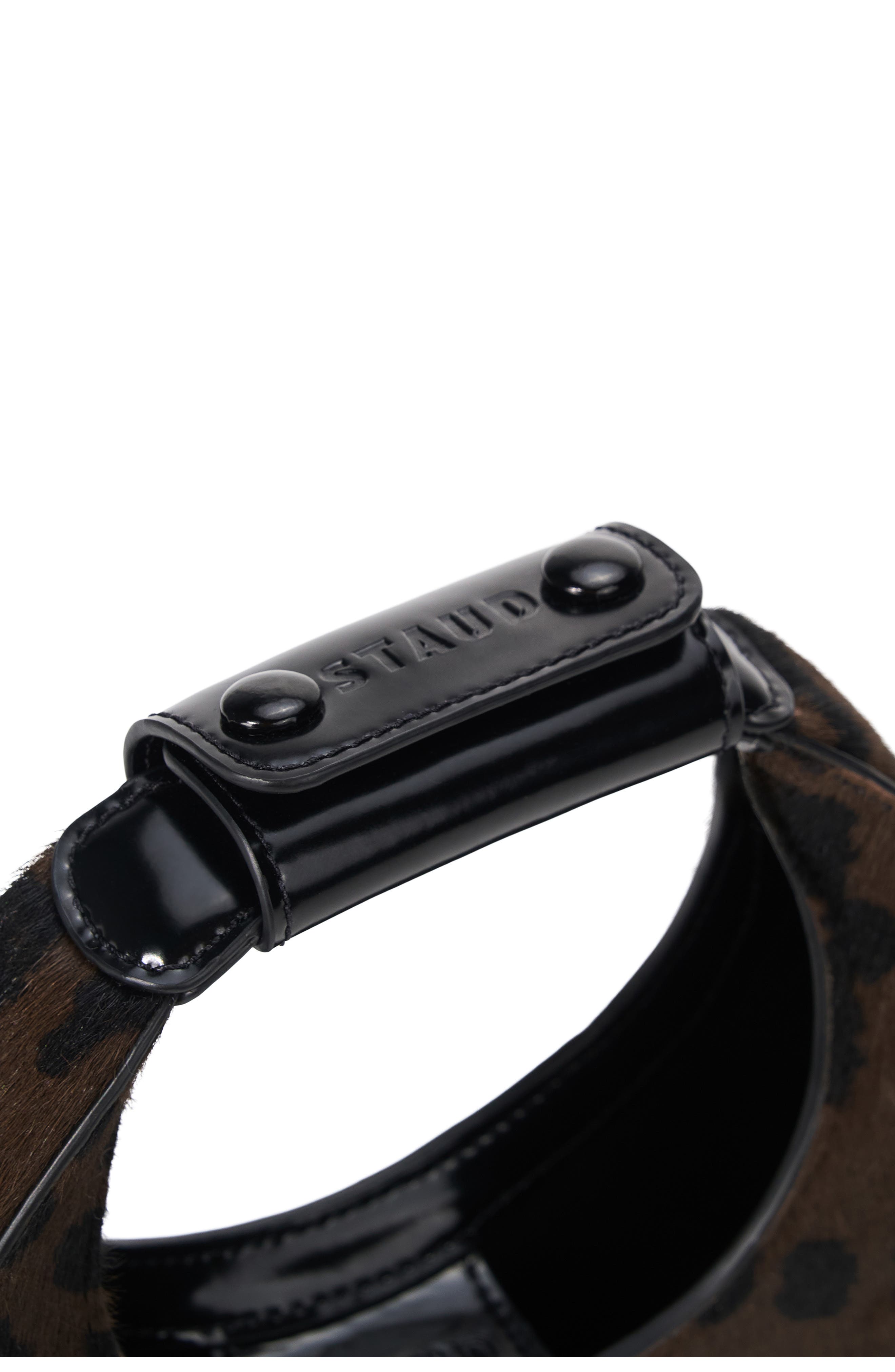 STAUD Good Night Moon Genuine Calf Hair Top Handle Bag, Alternate, color, Leopard