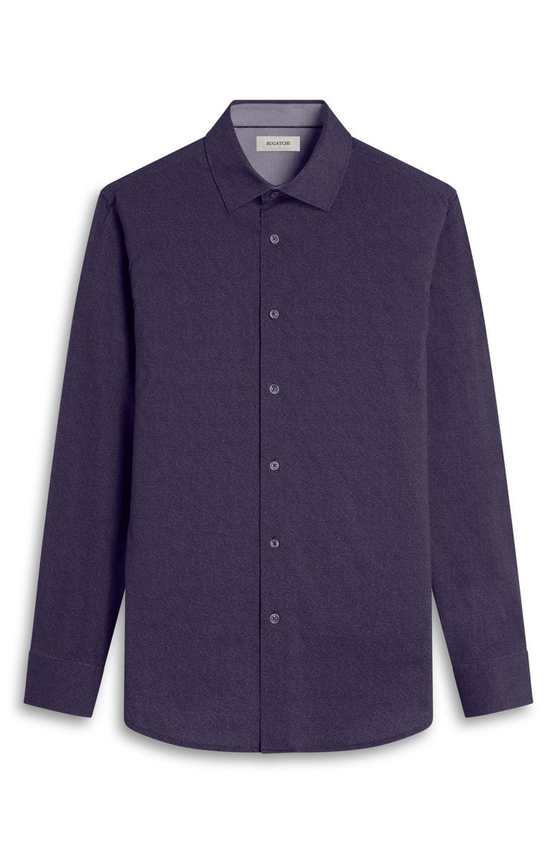 Bugatchi Jimmy OoohCotton<sup>®</sup> Solid Button-Up Shirt, Alternate, color, Black