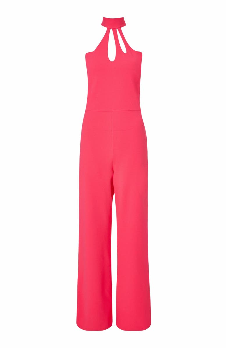 QUIZ Scuba Crepe Halterneck Jumpsuit, Alternate, color, Magenta