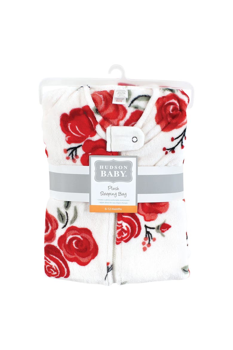 Plush Flannel Sleeping Bag, Alternate, color, Red Rose