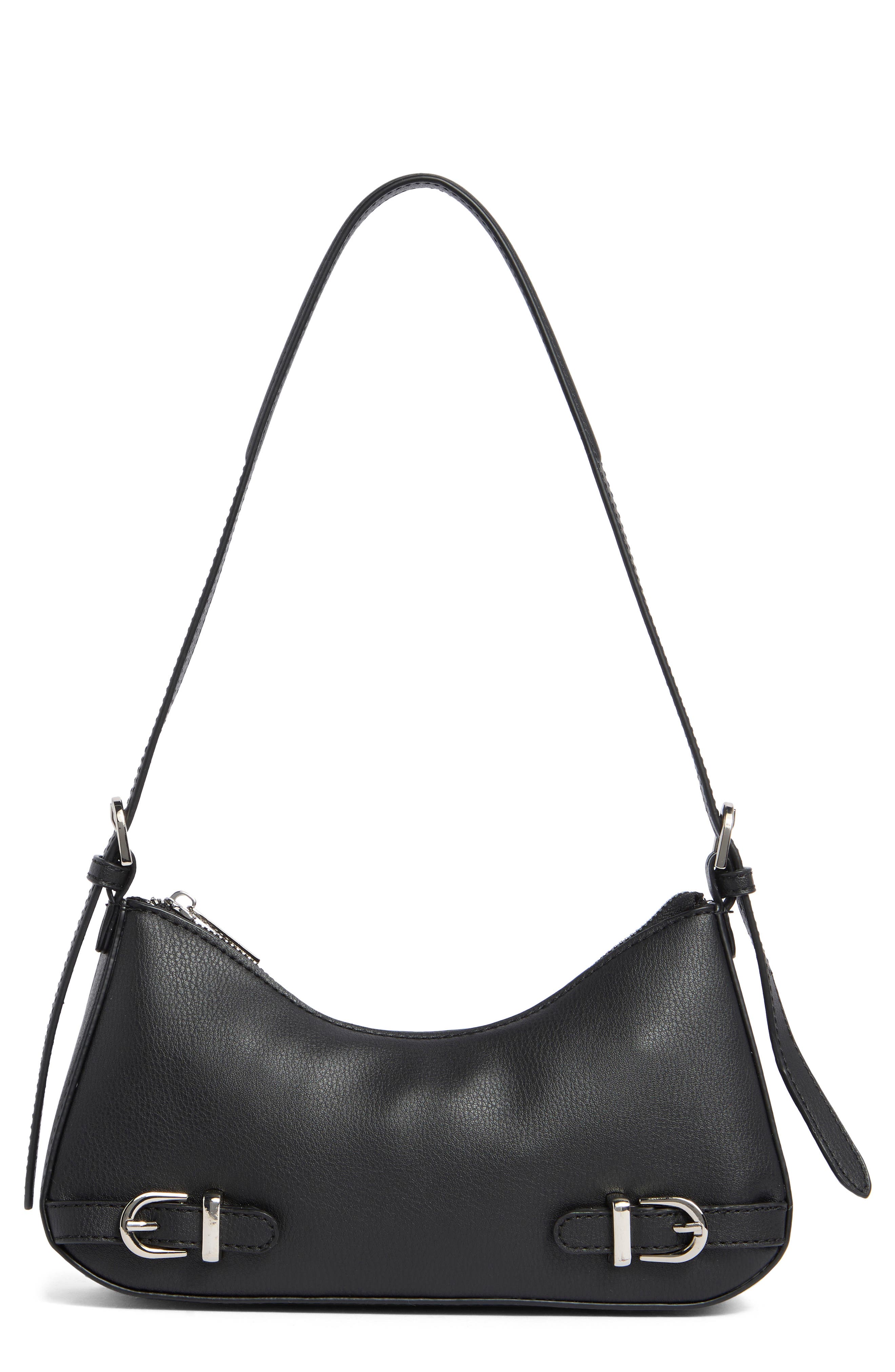 Madden Girl Faux Leather Shoulder Bag, Main, color, Black
