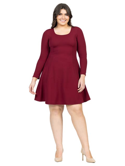 Long Sleeve Knee Length Skater Dress