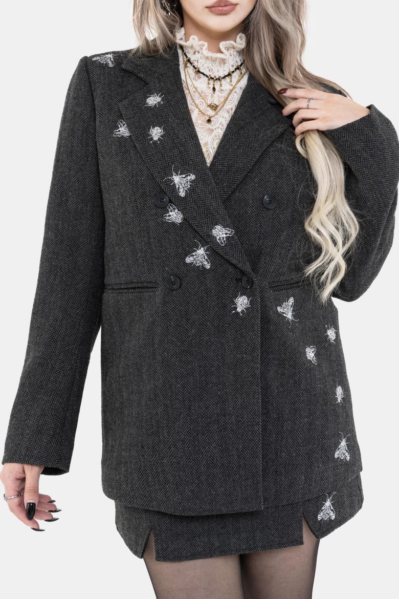 Chrysina Sequin Embellished Blazer, Main, color, Grey