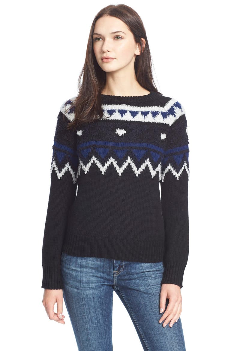 Burberry Brit Wool & Cashmere Blend Sweater, Main, color, BLACK
