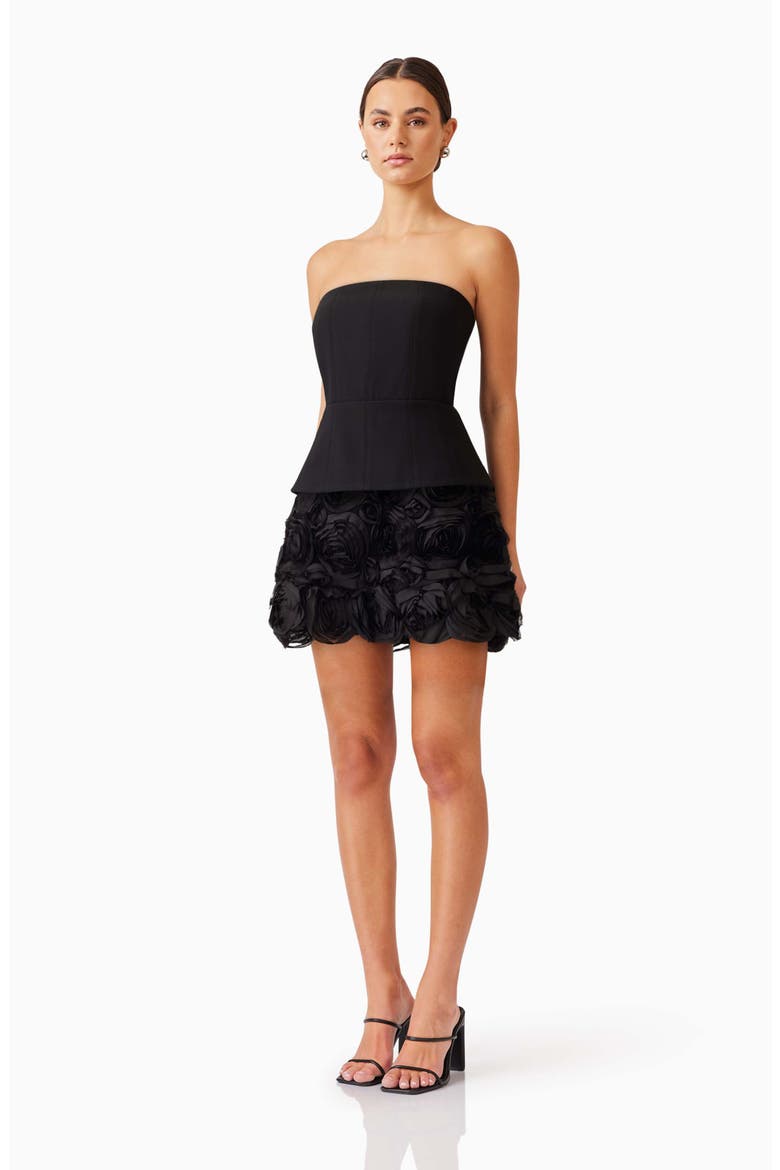 Selena Strapless Minidress, Alternate, color, BLACK