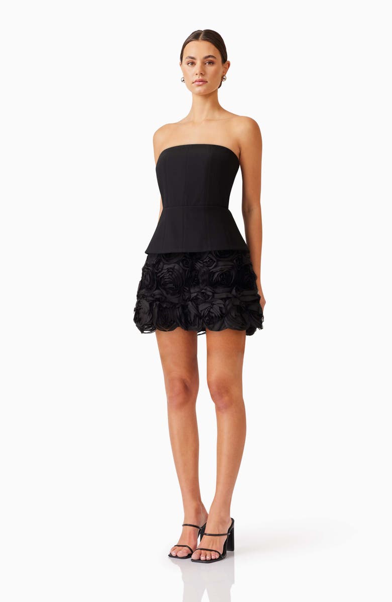 Elliatt Selena Strapless Minidress, Alternate, color, Black