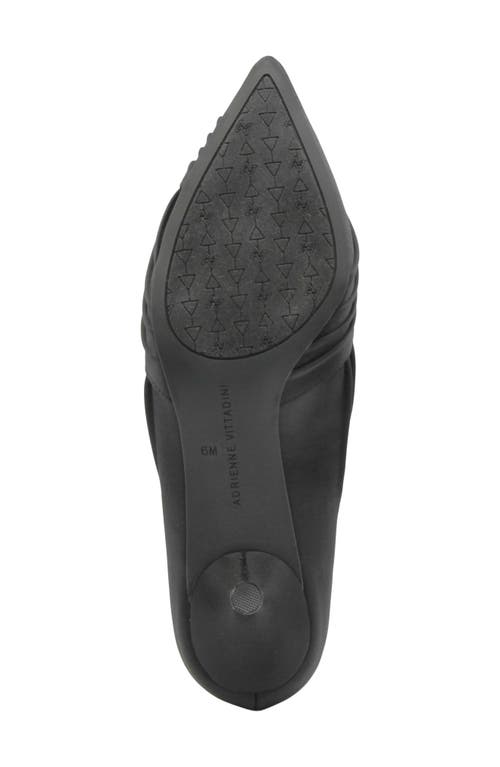 Adrienne Vittadini Sapient Pleated Kitten Heel Pump In Black Satin