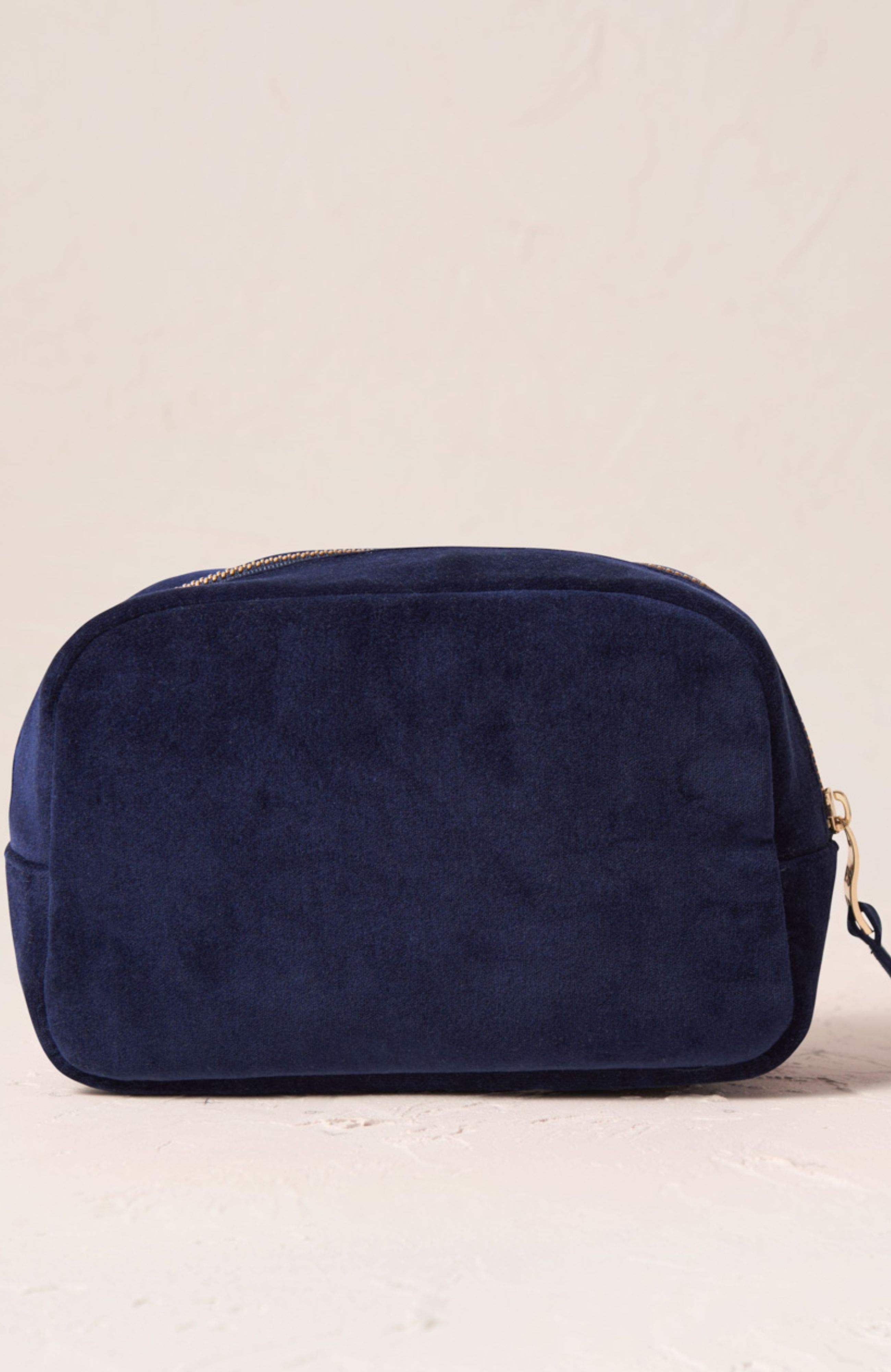 Celestial Velvet Makeup Bag, Alternate, color, Navy
