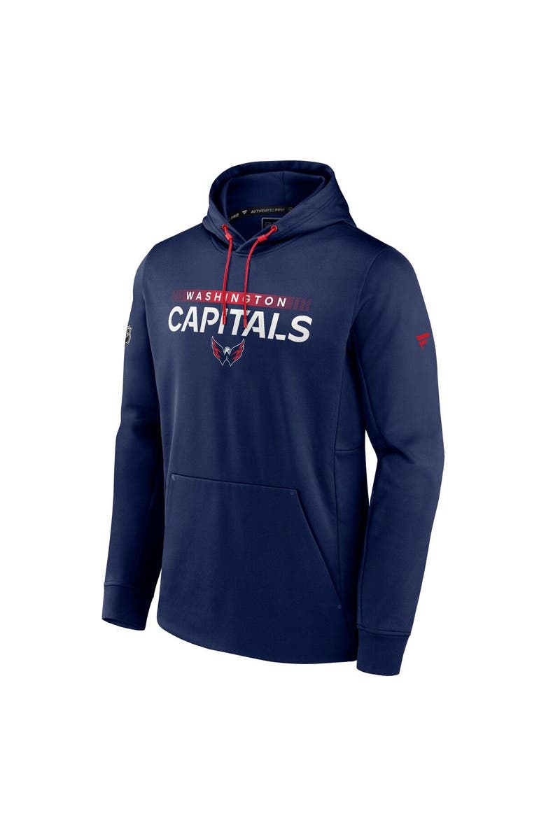 FANATICS Men's Fanatics Branded Navy Washington Capitals Authentic Pro Rink Pullover Hoodie, Alternate, color,