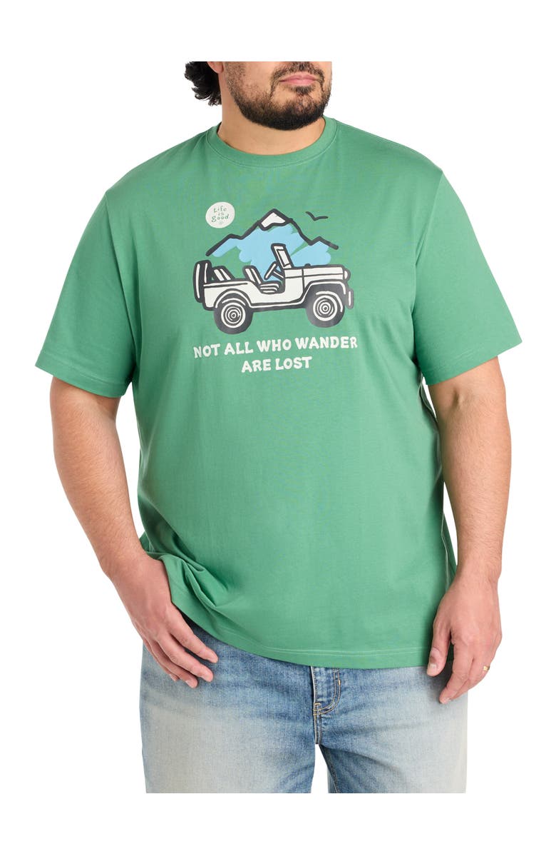 LIFE IS GOOD Big & Tall Not All Who Wander Are Lost Graphic T-Shirt, Main, color, Green