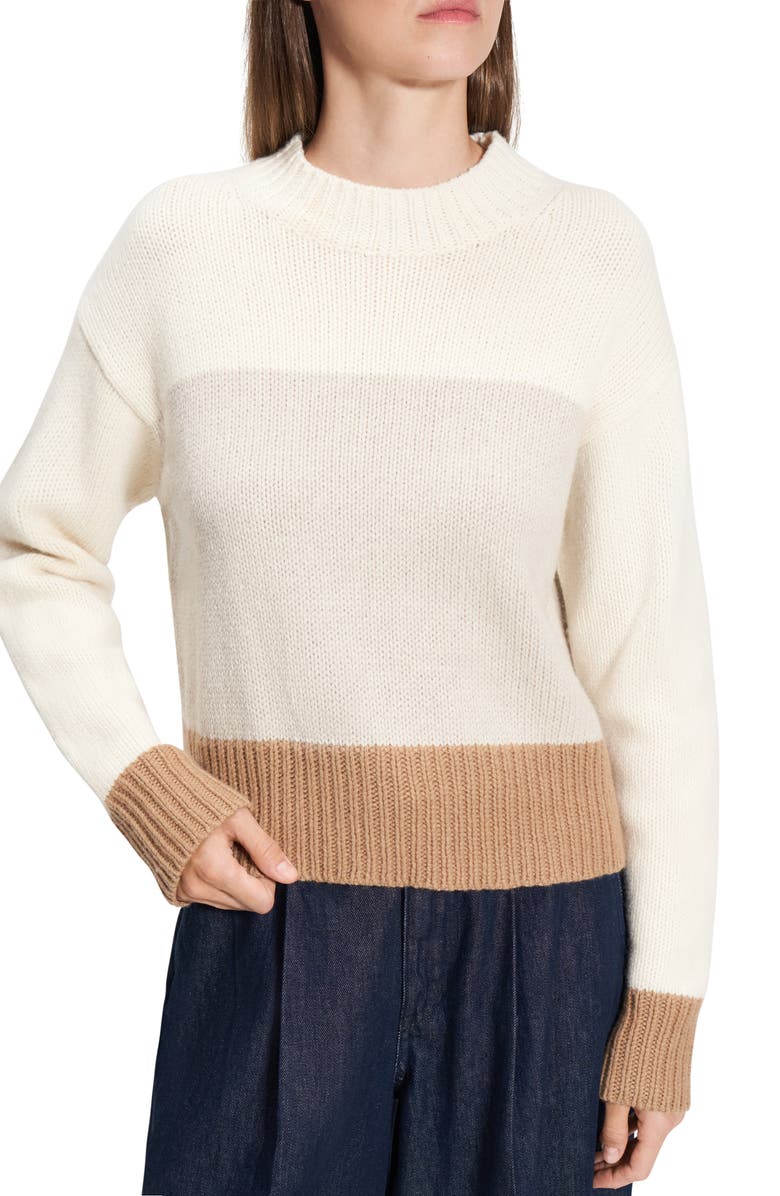 Theory Colorblock Wool & Cashmere Sweater, Alternate, color, 
