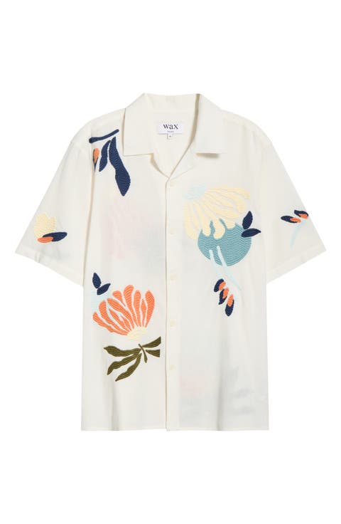 Didcot Embroidered Cotton & Linen Camp Shirt