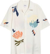 Wax London Didcot Embroidered Cotton & Linen Camp Shirt