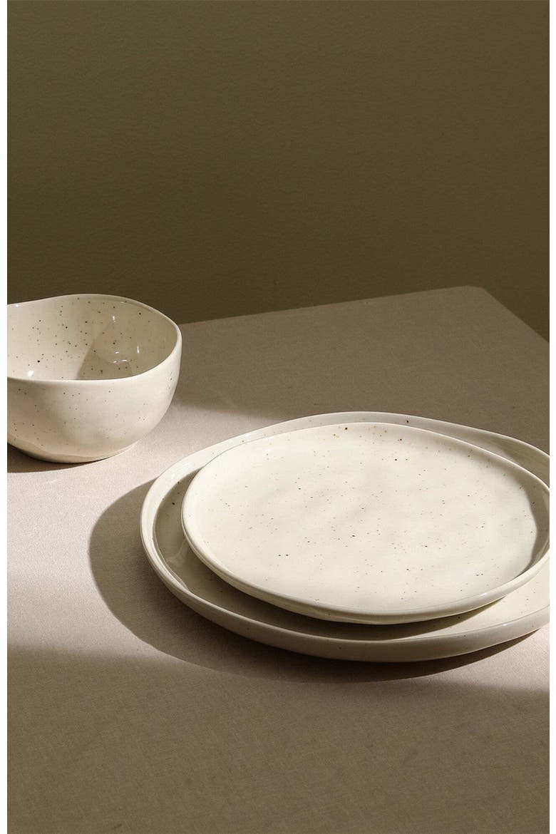 Mirella Stoneware 24-Piece Dinnerware Set, Alternate, color, Beige